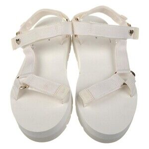 Stoney Clover Lane Women's Hook Loop Strappy White Summer Sandals 6